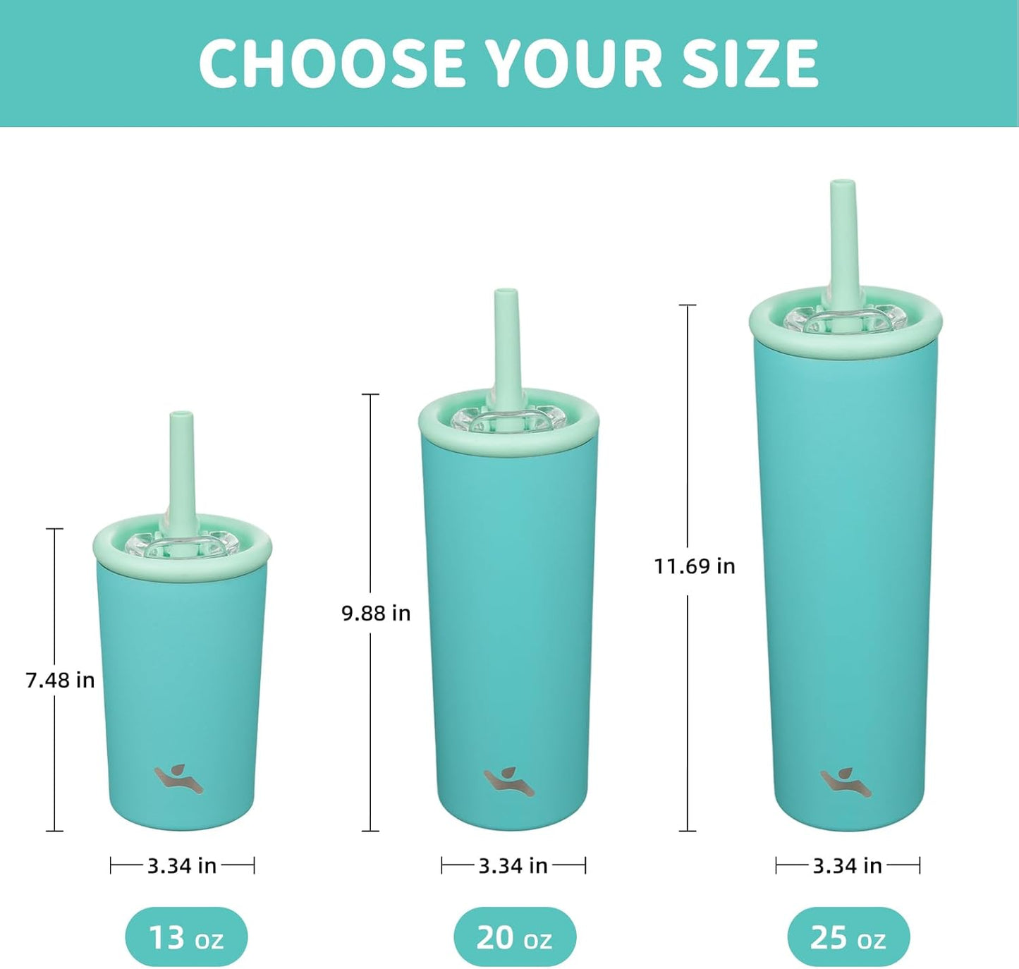 Konokyo 25oz Insulated Tumbler with Lid and Straw, Reusable Iced Coffee Cup with Lid, Travel Coffee Mug, BPA-Free, Leak-Proof and Durable, Oasis