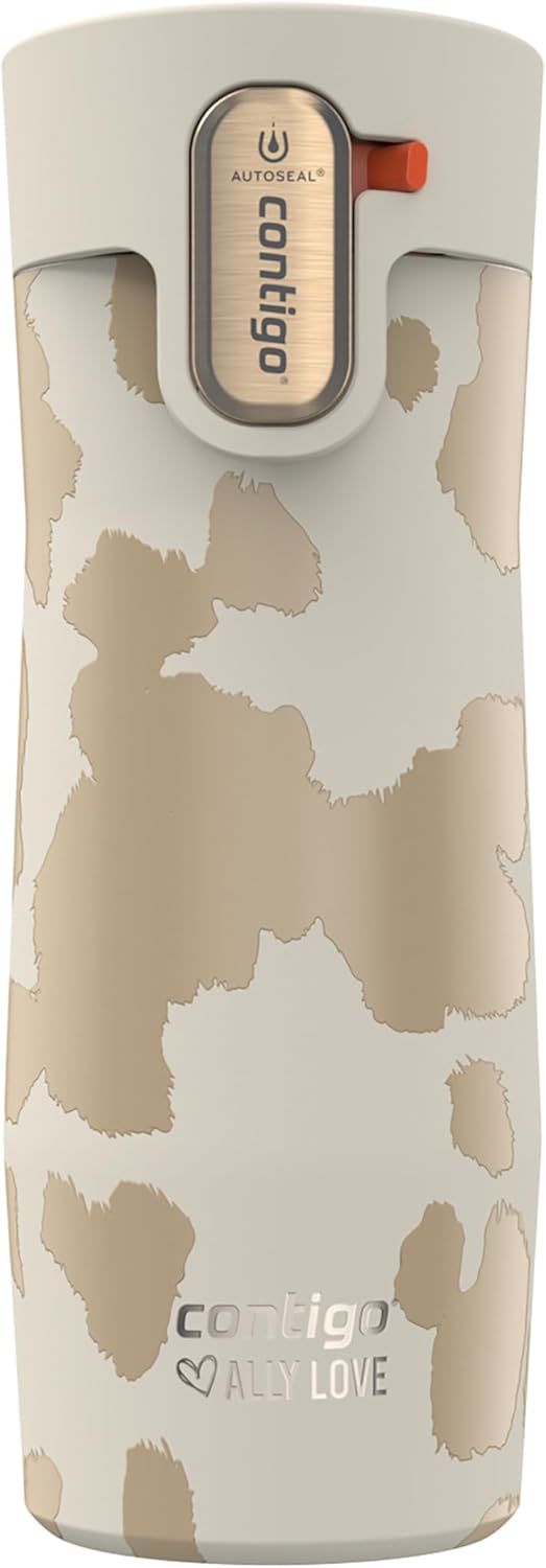 Contigo x Ally Love Stainless Steel Vacuum-Insulated Travel Mug with Autoseal and Easy Clean Lid, Spill-proof, Keeps Drinks cold 24 hrs & hot for 11 hrs, BPA Free, 16oz., West Loop 3.0, Licorice