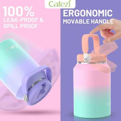 40 oz Insulated Tumbler with Top Handle and Flip Straw, Vacuum Insulated Stainless Steel Cup with Leak-Proof Lid, Sweat-Free, Fits Cup Holder, Keeps Ice Cold up to 30 Hours