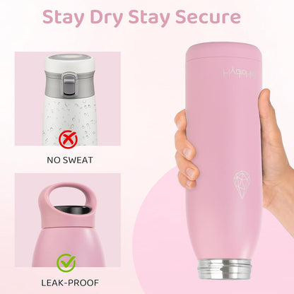 32oz Insulated Stainless Steel Water Bottle with Handle, Double Wall Leakproof Sport Water Bottle, BPA-Free, Keeps Cold 24H/Hot 12H, Ideal Gym Bottle for Men, Women, Office, Hiking, Black