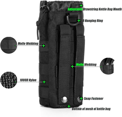 Upgraded Tactical Drawstring Molle Water Bottle Holder Tactical Pouches