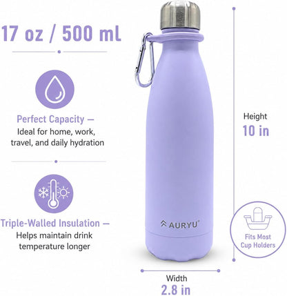 Best in Class Triple-Walled Insulated Stainless Steel Water Bottle, Keeps your Drinks Cold for up to 24 Hours and Hot for up to 12 Hours, Leak Proof, Make a Difference in the World, Black, 17oz