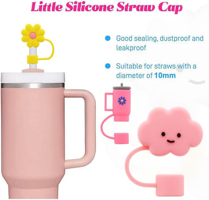 Straw Cover Cap for Stanley Cup,Silicone Straw Topper 10 mm 0.4 in Reusable Straw Tips Lids,Straw Tip Covers for Stanley Cups Accessories