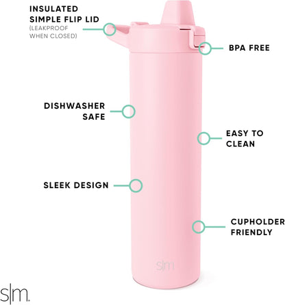 Simple Modern Filtered Water Bottle | Insulated Stainless-Steel Carbon Filter Travel Water Bottles | Reusable for Clean Drinking Water On The Go | 34oz, Sea Glass Sage