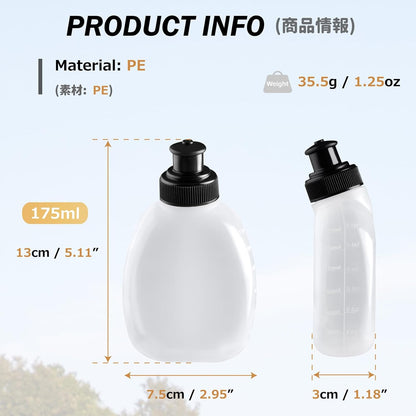 Azarxis Running Water Bottles Flask BPA Free Leakproof Hydration Vest Packs Waist Belt Replacement for Triathlon Marathon Hiking Cycling Climbing Runner