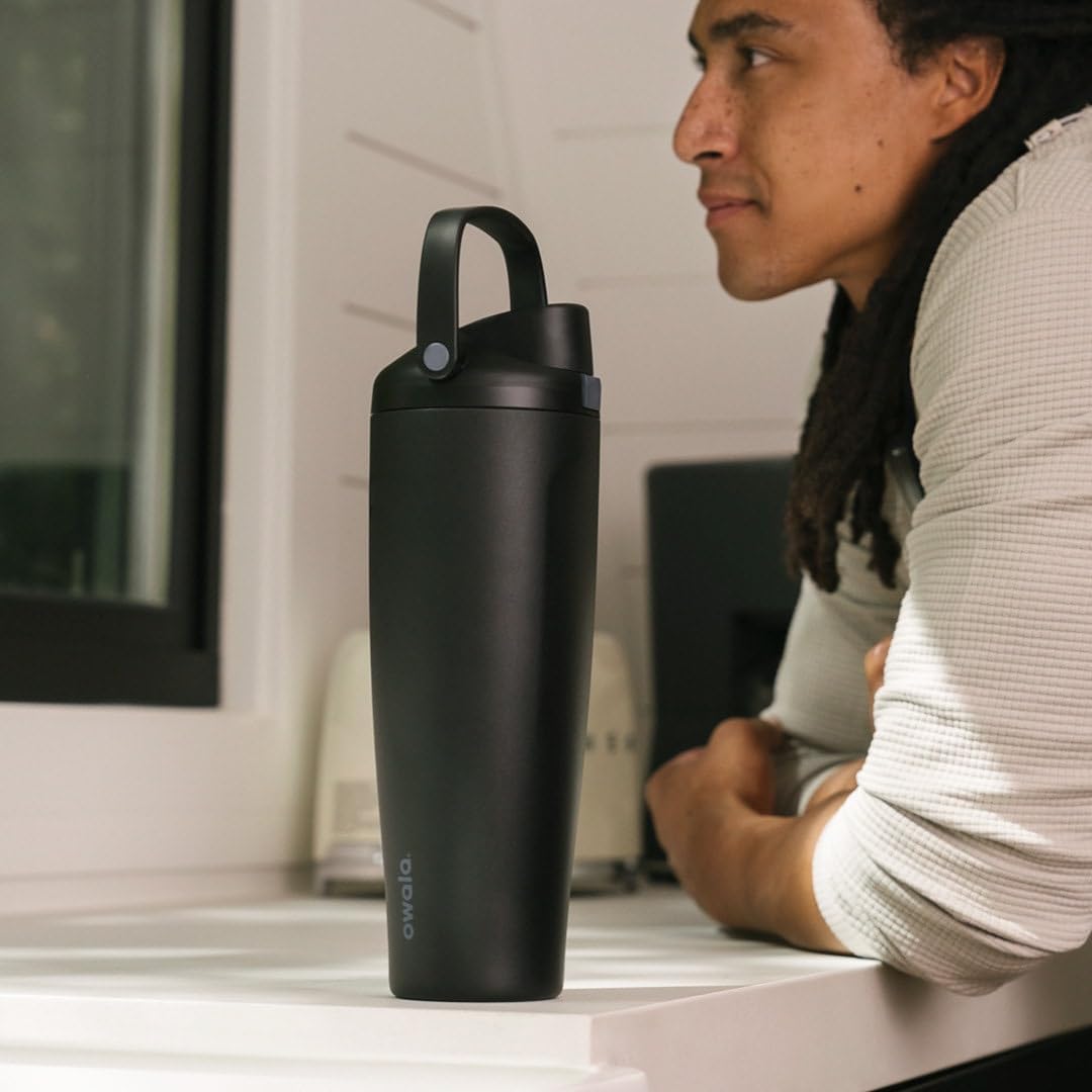 Owala FreeSip Sway Insulated Stainless Steel Water Bottle with Two-Way Spout, Built-In Straw and Bucket Handle, Made for Travel, School, and Sports, 30oz, BPA Free, Leak Proof, Daybreak