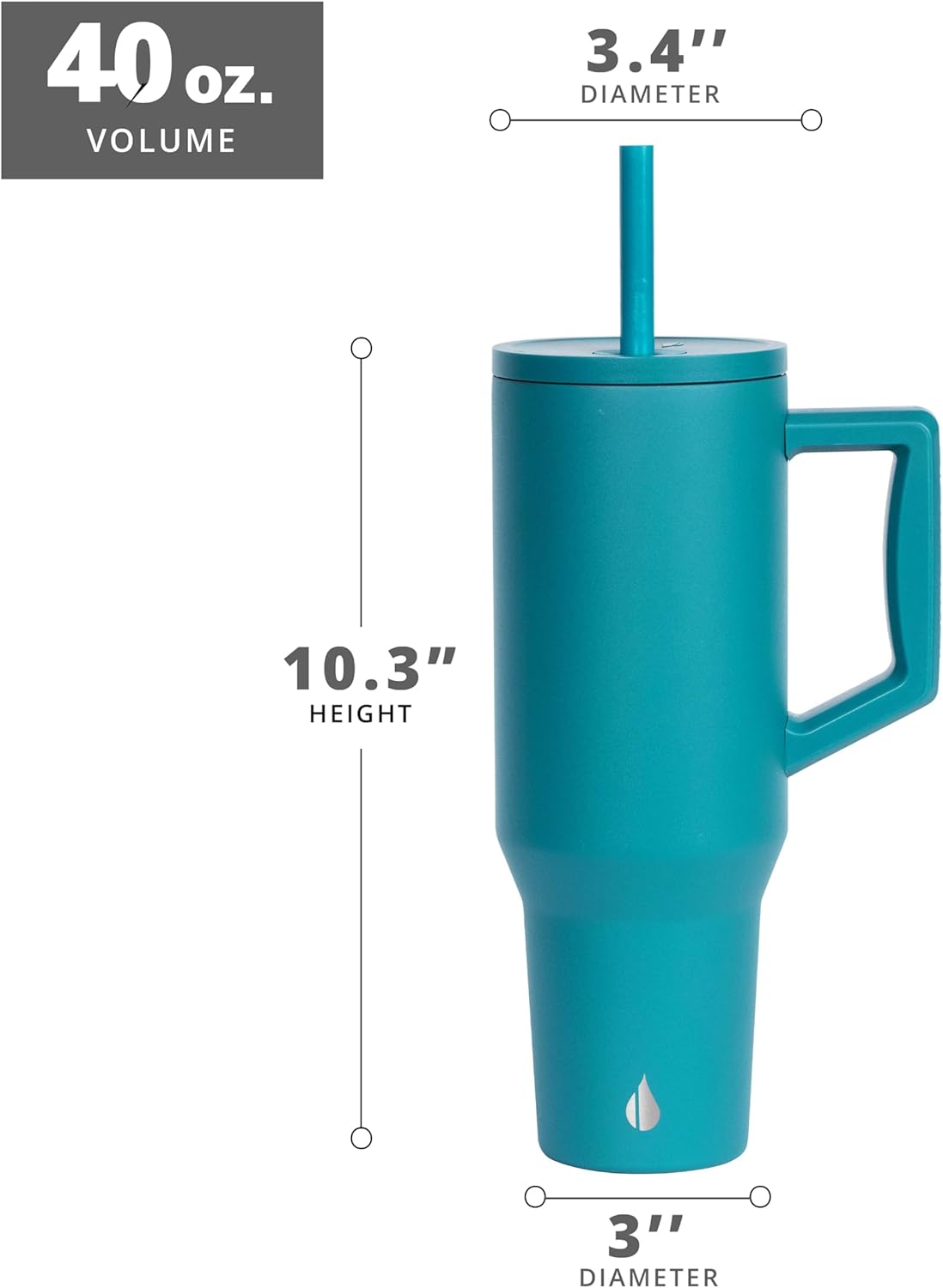 Elemental 32 oz 100% Leak Proof Tumbler with Handle & Straw - Stainless Steel Double Wall Insulated Tumbler for Hot and Cold Beverages - Travel Coffee Mug with Sip & Straw Lid - White - Colors A