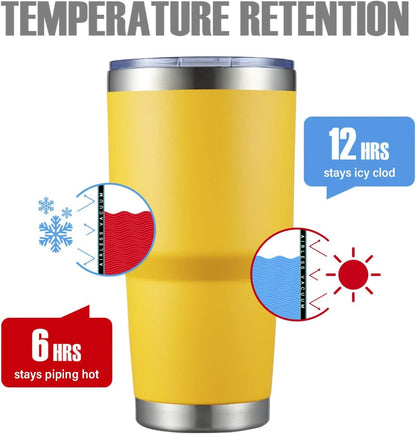 MEWAY 30oz Tumbler Double Wall Vacuum Insulated Travel Mug, Stainless Steel Tumbler with Lid, Durable Powder Coated Insulated Coffee Cup for Cold & Hot Drinks (Silver,1 PACK)