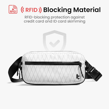 tomtoc 3.5L Sling Bag with RFID Blocking, Crossbody Bag Chest Shoulder Pack for Men and Women, Water-resistant Lightweight Casual Waist Fanny Pack for Travel/Daily Use