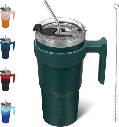 BJPKPK Tumbler With Handle And Straw Lid 40 oz Stainless Steel Insulated Coffee Tumbler Cups For Home, Office or Car,Turquoise