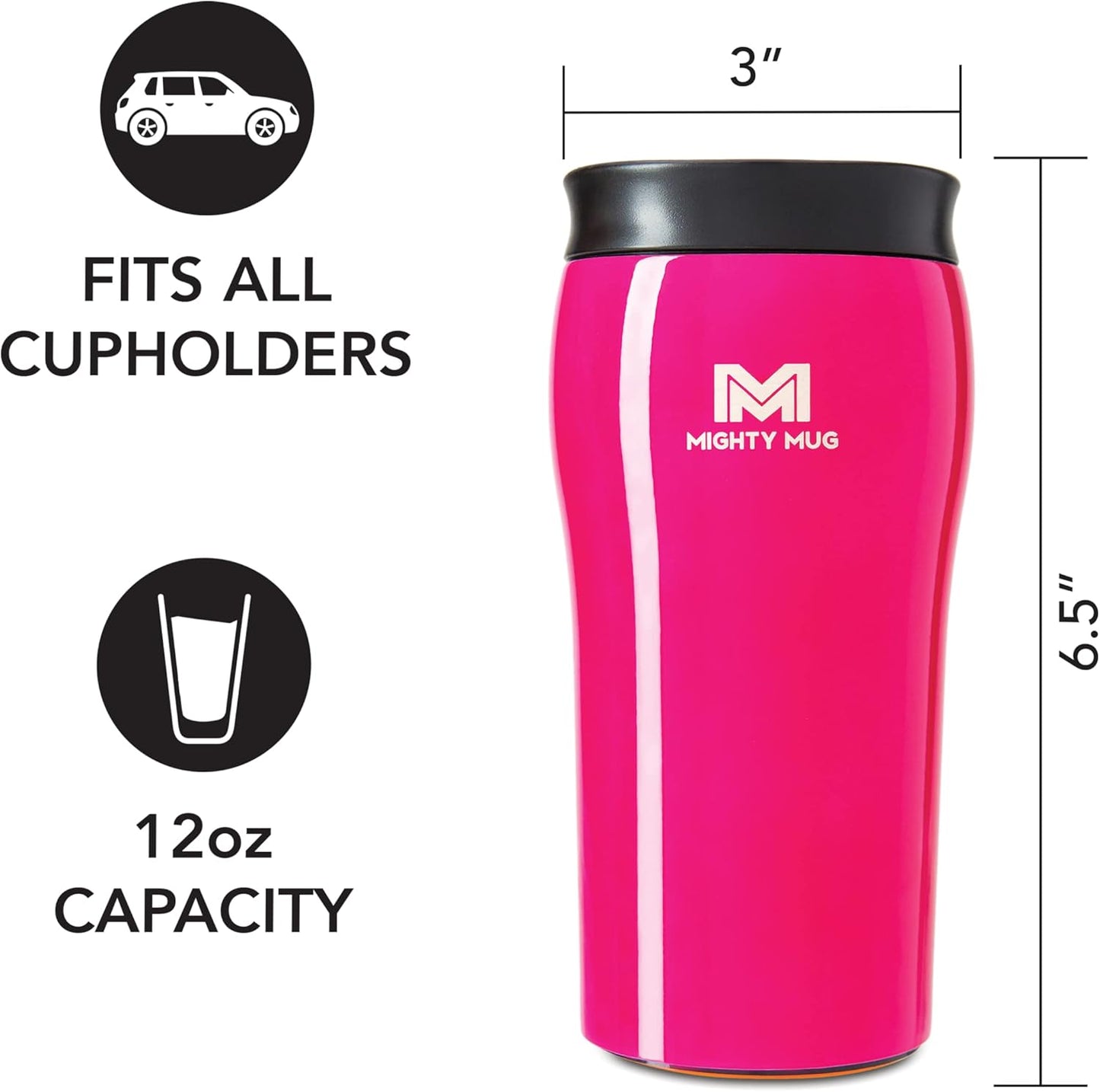 Mighty Mug | The Untippable Mug | Grips When Hit, Lifts for Sips | Insulated Stainless Steel Tumbler | Cupholder Friendly | Gifts for Women Men All | Leakproof | 6 Hour Hot / 24 Cold | 16oz | Teal