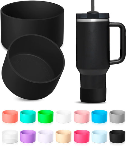KTKUDY 2Pcs Silicone Boot for Stanley Quencher Tumbler 30 oz 40 oz & IceFlow 20 oz 30 oz & Fit Owala Freesip Water Bottle & Fit Hydro Flask & More - Cup Bottom Accessories Fit Stanley Cup