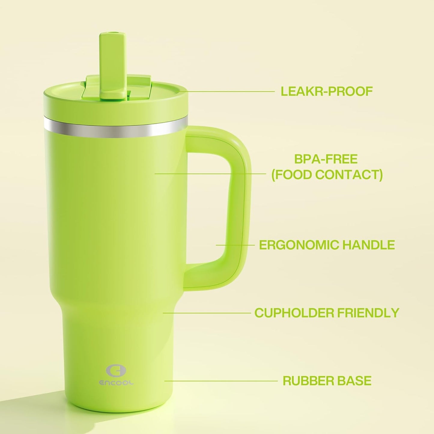 40 oz Tumbler with Handle and Straw: Stainless Steel Insulated Tumbler Keeps Cold for 24 Hours, Leakproof Travel Cup Fits in Cup Holder and BPA-Free, Cotton Candy