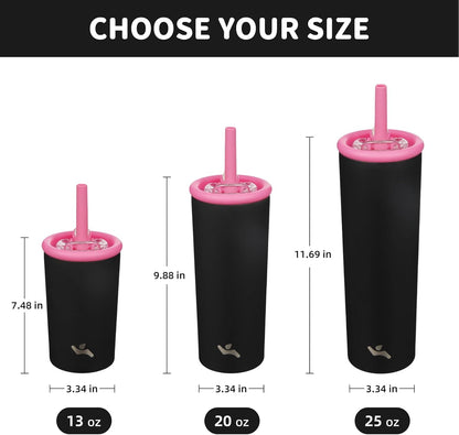 Konokyo 25oz Insulated Tumbler with Lid and Straw, Reusable Iced Coffee Cup with Lid, Travel Coffee Mug, BPA-Free, Leak-Proof and Durable, Oasis