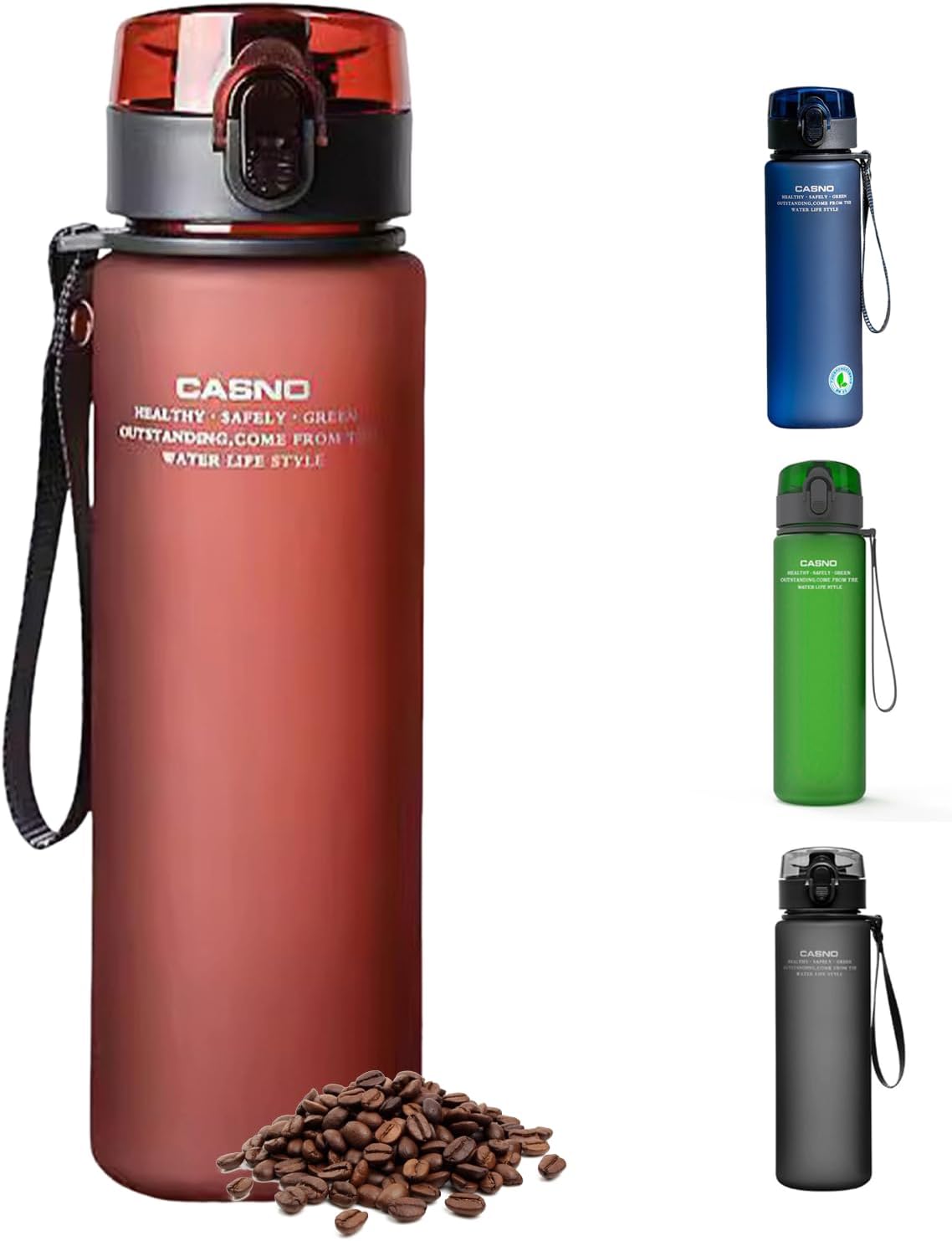 DEARART 20oz Water Bottles with Locked Button, Frosted Bottle One Hand, 100% Leakproof No Straw Direct Spout, Suit Sport Office School Travel Yoga Gym, Red