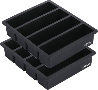 Silicone Ice Cube Trays Large for Whisky(2-Pack) - Butter Mold,With Easy Release Ice Cubes for Whiskey and For Cocktail,Food Grade