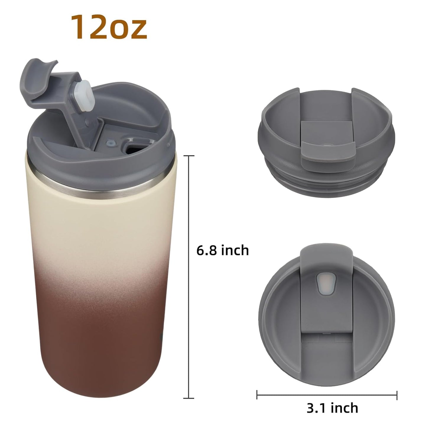Konokyo Tumbler with Lid, 16 oz Travel Coffee Mug Double Wall Vacuum Stainless Steel Thermal Metal Cup Insulated Water Bottle,Navy Blue