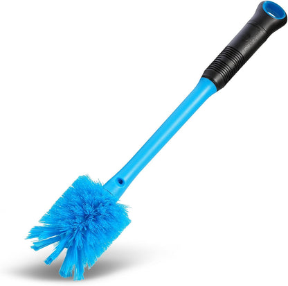 MOSOLAN 2-in-1 Water Bottle Brush and Straw Cleaner Brush, Long Handle Water Bottle Scrubbing Brush for Water Bottles, Glasswares, Mugs, Flasks, Tumblers and Kitchen Sink, Black, 1 Pack
