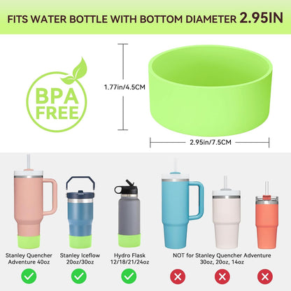 PICcircuit 2PCS for Stanley Boot, Silicone Bottom for Quencher Adventure 40oz 30oz IceFlow 20oz 30oz Bottle&for Hydroflask Tumbler 12-24oz for Stanley Cup Accessories Avoid Scratches&Noise