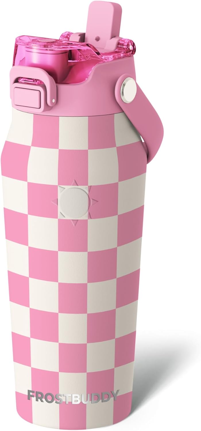 Frost Buddy 24oz Insulated Water Bottle with Straw & Chug Lid | Leak-Proof Stainless Steel | 24-Hours Cold | Sweat-Proof, Cup Holder Friendly | Ideal for Gym, Travel, Sports & Everyday Hydration - Colors A