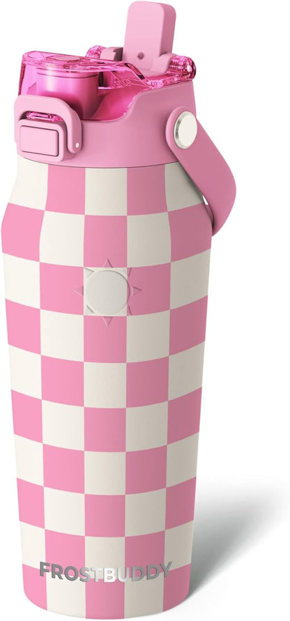 Frost Buddy 24oz Insulated Water Bottle with Straw & Chug Lid | Leak-Proof Stainless Steel | 24-Hours Cold | Sweat-Proof, Cup Holder Friendly | Ideal for Gym, Travel, Sports & Everyday Hydration - Colors A