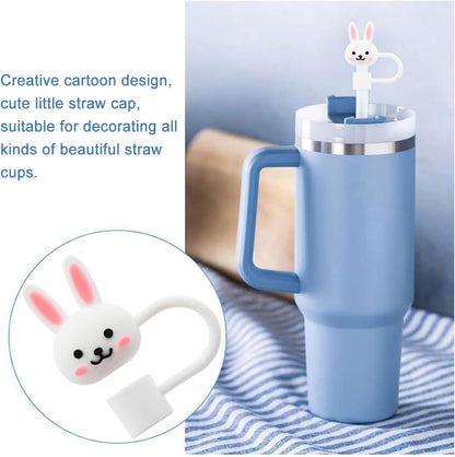 Straw Cover Cap for Stanley Cup,Silicone Straw Topper 10 mm 0.4 in Reusable Straw Tips Lids,Straw Tip Covers for Stanley Cups Accessories
