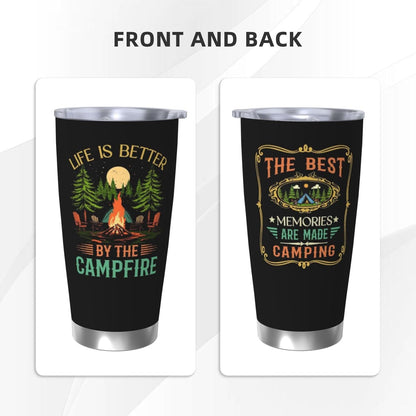 Camping Gifts for Men Women, Best Camp Coffee Mugs, Happy Camper Travel Mug, 20oz Coffee Tumbler, Camping Cup for Women Men