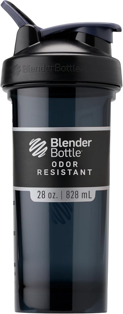 BlenderBottle Shaker Bottle Pro Series Perfect for Protein Shakes and Pre Workout, 24-Ounce, Black
