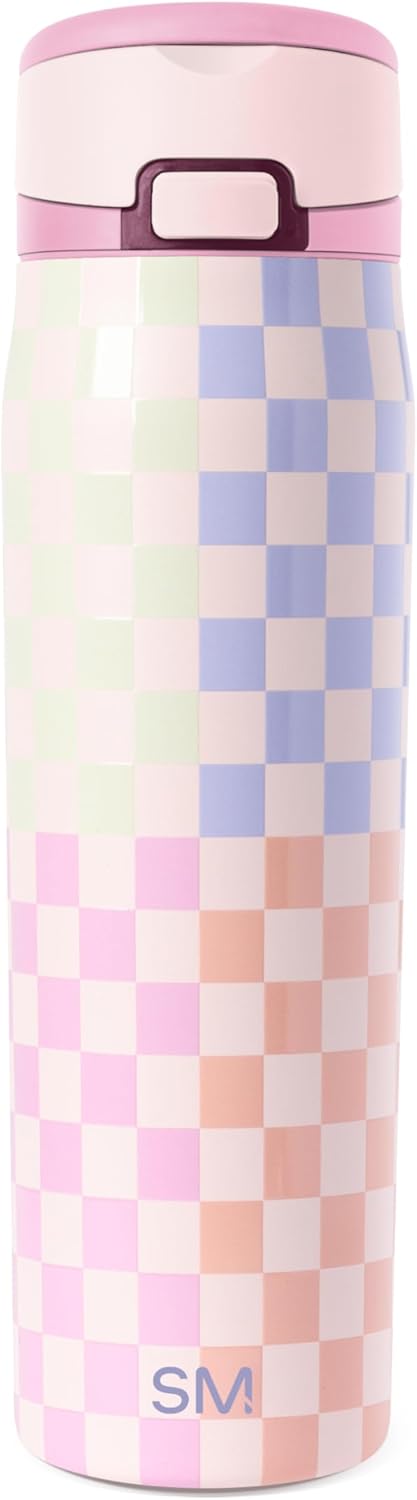 Simple Modern Mesa Loop Water Bottle with Covered Straw and Handle | 24oz Cup Holder Friendly Insulated Stainless Steel Bottles for Travel, Sports and School | Iris Sage - Colors B