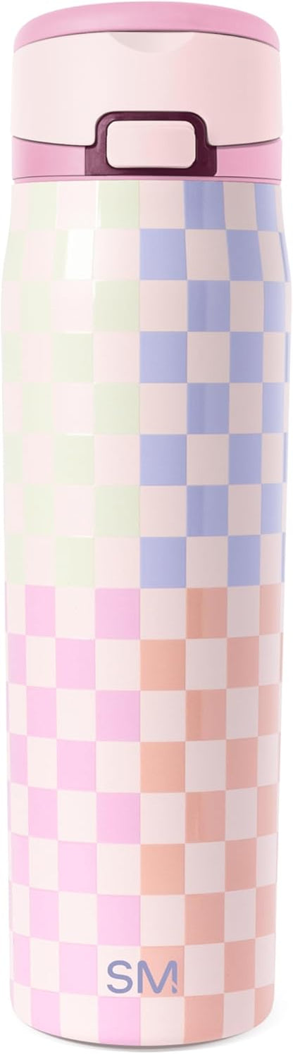 Simple Modern Mesa Loop Water Bottle with Covered Straw and Handle | 24oz Cup Holder Friendly Insulated Stainless Steel Bottles for Travel, Sports and School | Iris Sage - Colors B
