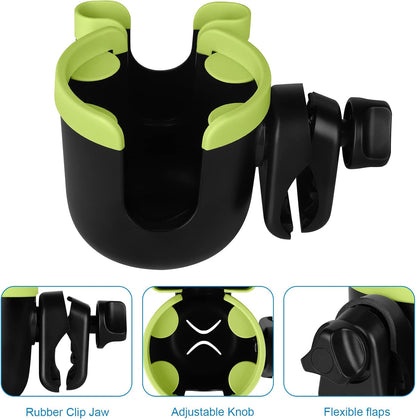 Accmor Stroller Cup Holder with Phone Holder, Bike Cup Holder, Universal Cup Holder for Uppababy Nuna Doona Strollers, 2-in-1 Cup Holder for Walker, Wheelchair, Scooter - Colors B