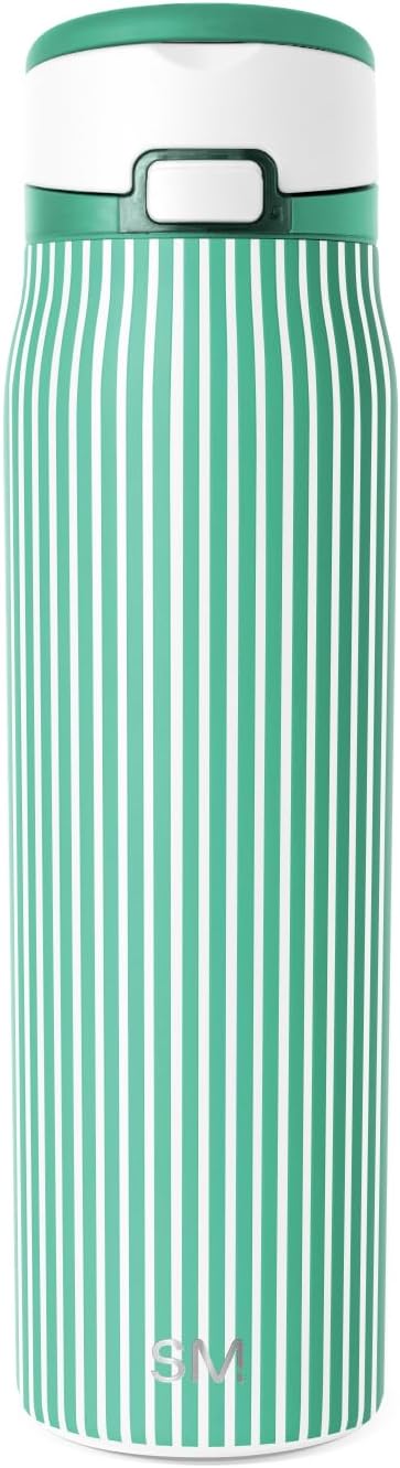 Simple Modern Mesa Loop Water Bottle with Covered Straw and Handle | 24oz Cup Holder Friendly Insulated Stainless Steel Bottles for Travel, Sports and School | Iris Sage - Colors A