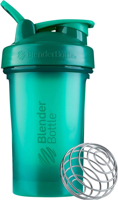 BlenderBottle Classic V2 Shaker Bottle Perfect for Protein Shakes and Pre Workout, 20-Ounce, Clear/Black