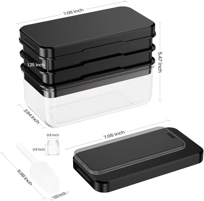 Ice Cube Tray with Lid and Bin, PHINOX 56 pcs Ice Trays for Freezer, Ice Cube Trays for Freezer with 2 trays, Container, Lid & Ice Scoop, BPA Free