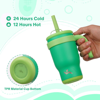 Konokyo 30 oz Tumbler with Side Handle, Insulated Water Bottle with Straw and 2 in 1 Lid, Stainless Steel Cup Travel Coffee Mug for Sports Office Gym,Purple