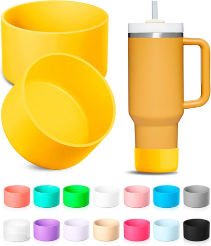 KTKUDY 2Pcs Silicone Boot for Stanley Quencher Tumbler 30 oz 40 oz & IceFlow 20 oz 30 oz & Fit Owala Freesip Water Bottle & Fit Hydro Flask & More - Cup Bottom Accessories Fit Stanley Cup