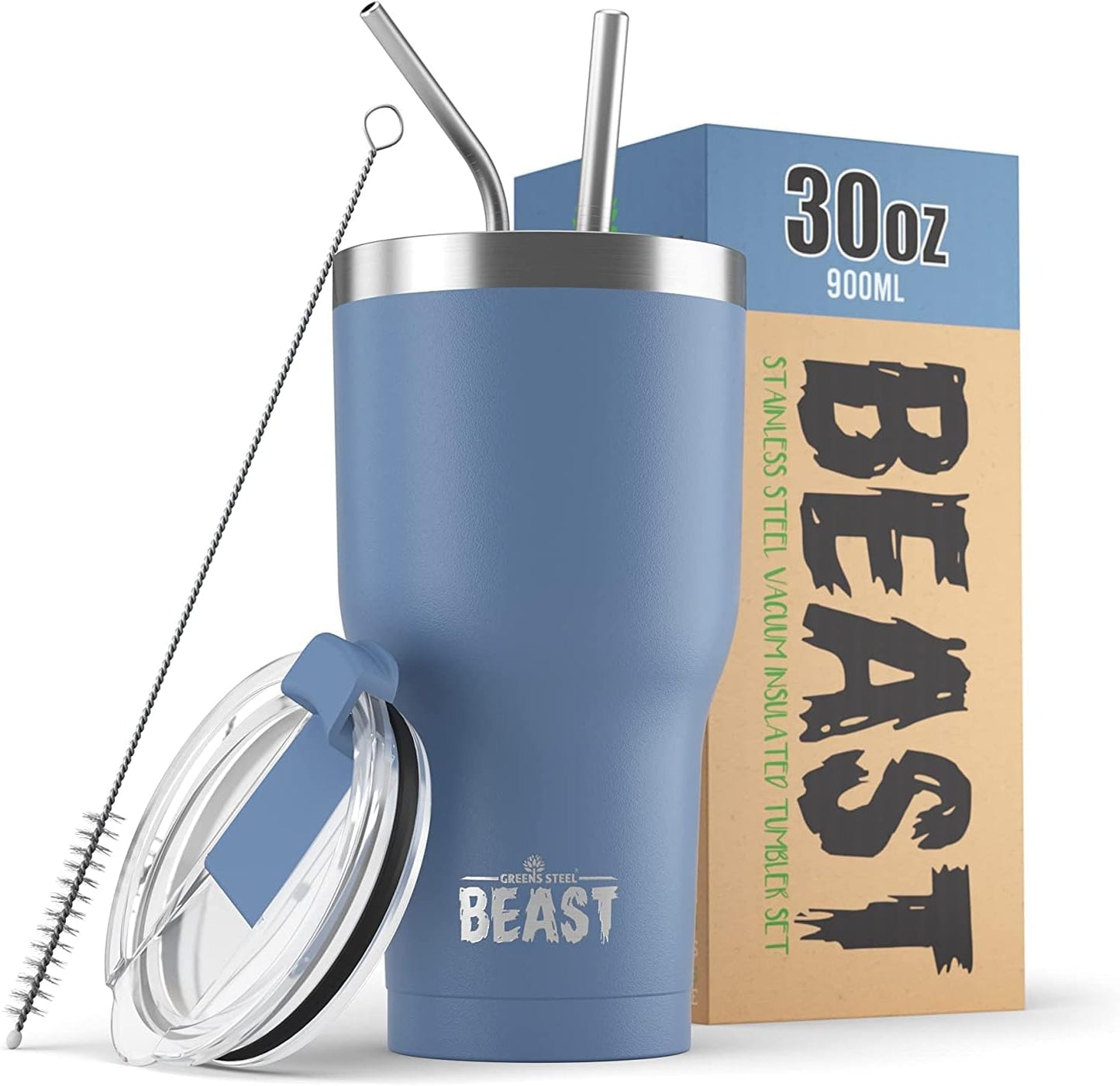 Beast 10 oz Tumbler Stainless Steel Vacuum Insulated Coffee Ice Cup Double Wall Travel Flask (Arctic White)