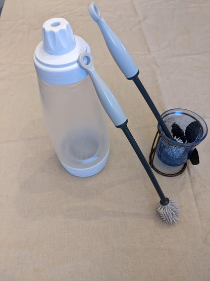 Iconikal 2-Pack Silicone Bottle Brush 12-Inch Gray - Flexible Non-Scratch Cleaner for Water Bottles, Tumblers, Shakers