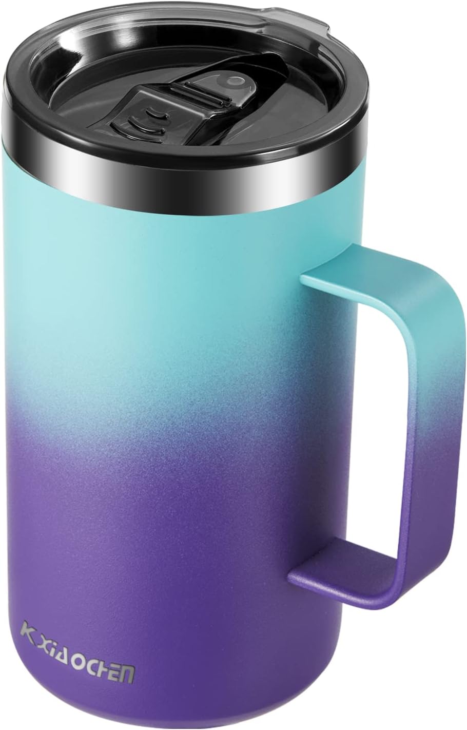 KXIAOCHEN 20oz Insulated Coffee Mug with Lid, Stainless Steel Coffee Cup, Double Wall Vacuum Coffee Tumbler with Handle, Premium Thermal Travel Coffee Mug (Navy Blue)