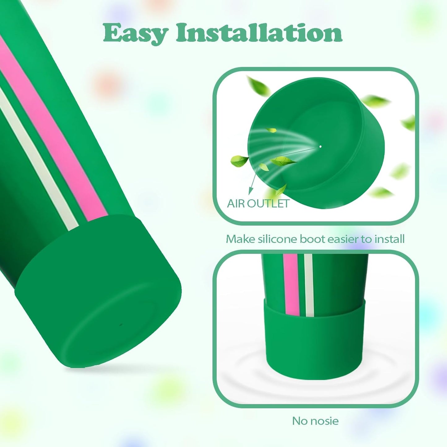 2PCS Silicone Boots for Owala 30oz & 40oz FreeSip Sway Bottles & Tumblers – Non-Slip, Scratch-Resistant, Stability Enhancer for Owala Accessories (Eucalyptus Green) - Colors A