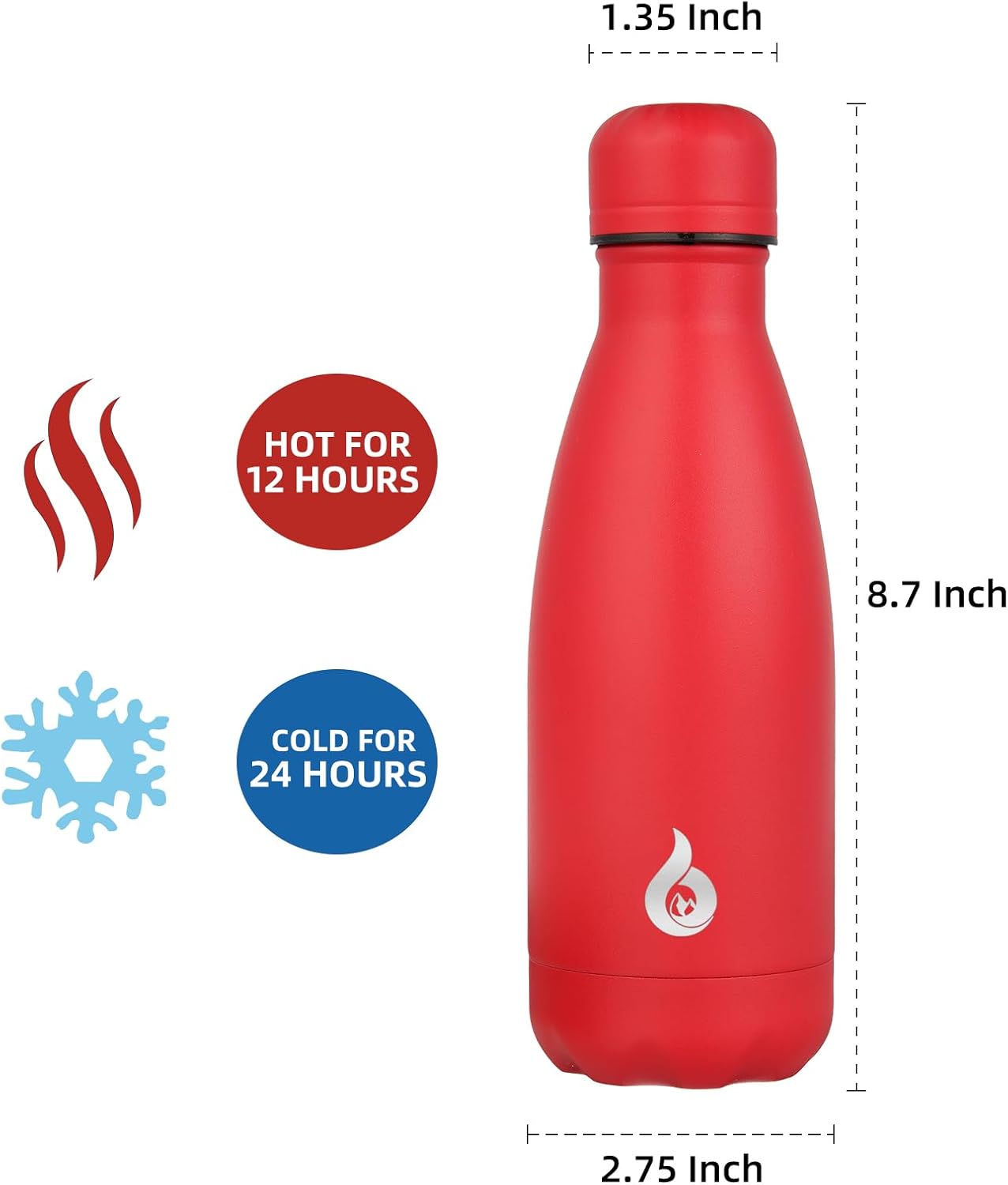 BJPKPK Insulated Water Bottle 12oz Small Stainless Steel Water Bottles Reusable Metal Thermal Keep Cold and Hot,Dreamy Purple - Colors A