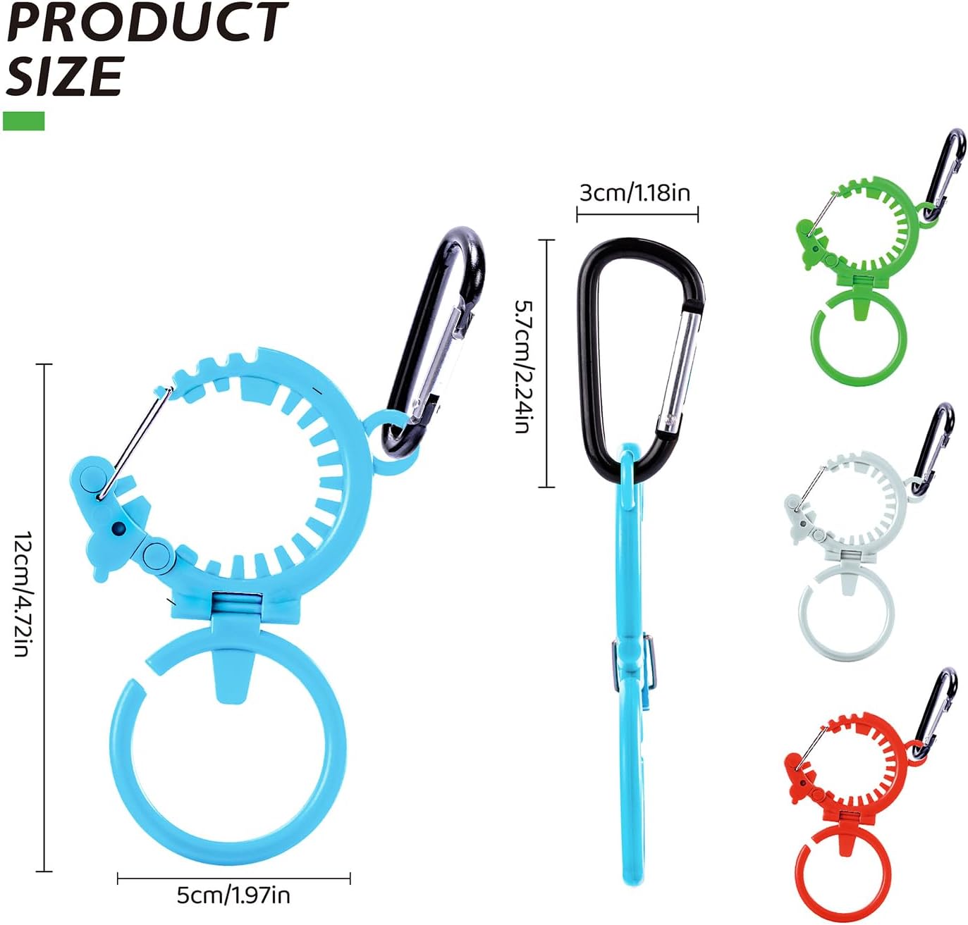 Heavy-Duty Water Bottle Holder with Carabiner – Fits 1.0" or 1.4" Bottles, Holds Towels or Hats,Outdoor Hiking Water Bottle Clip.