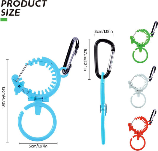 Heavy-Duty Water Bottle Holder with Carabiner – Fits 1.0" or 1.4" Bottles, Holds Towels or Hats,Outdoor Hiking Water Bottle Clip.