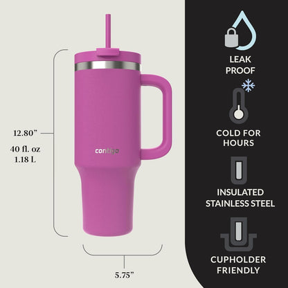 Contigo Streeterville 40oz Tumbler, Stainless Steel Vacuum Insulated, Leak-Proof, Cold for 29 Hours, Reef