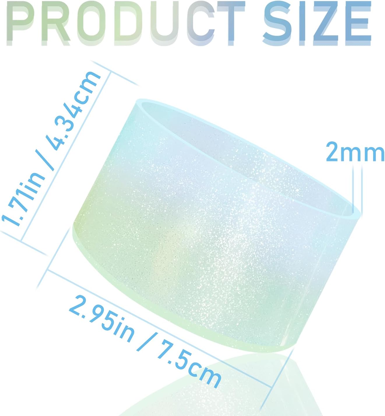 Jelly Luster Glitter Silicone Transparent Boot for Stanley 20-40oz, Compatible with Hydro Flask or Other Water Bottle Tumbler, 2.85-3.0 inch Protective Anti-Slip Bottom Sleeve Cover