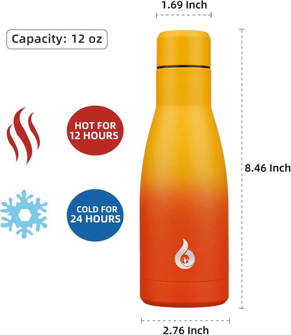 BJPKPK Insulated Water Bottle 12oz Small Stainless Steel Water Bottles Reusable Metal Thermal Keep Cold and Hot,Dreamy Purple - Colors B