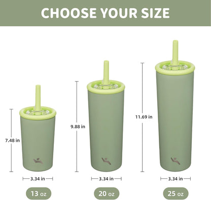 Konokyo 25oz Insulated Tumbler with Lid and Straw, Reusable Iced Coffee Cup with Lid, Travel Coffee Mug, BPA-Free, Leak-Proof and Durable, Oasis