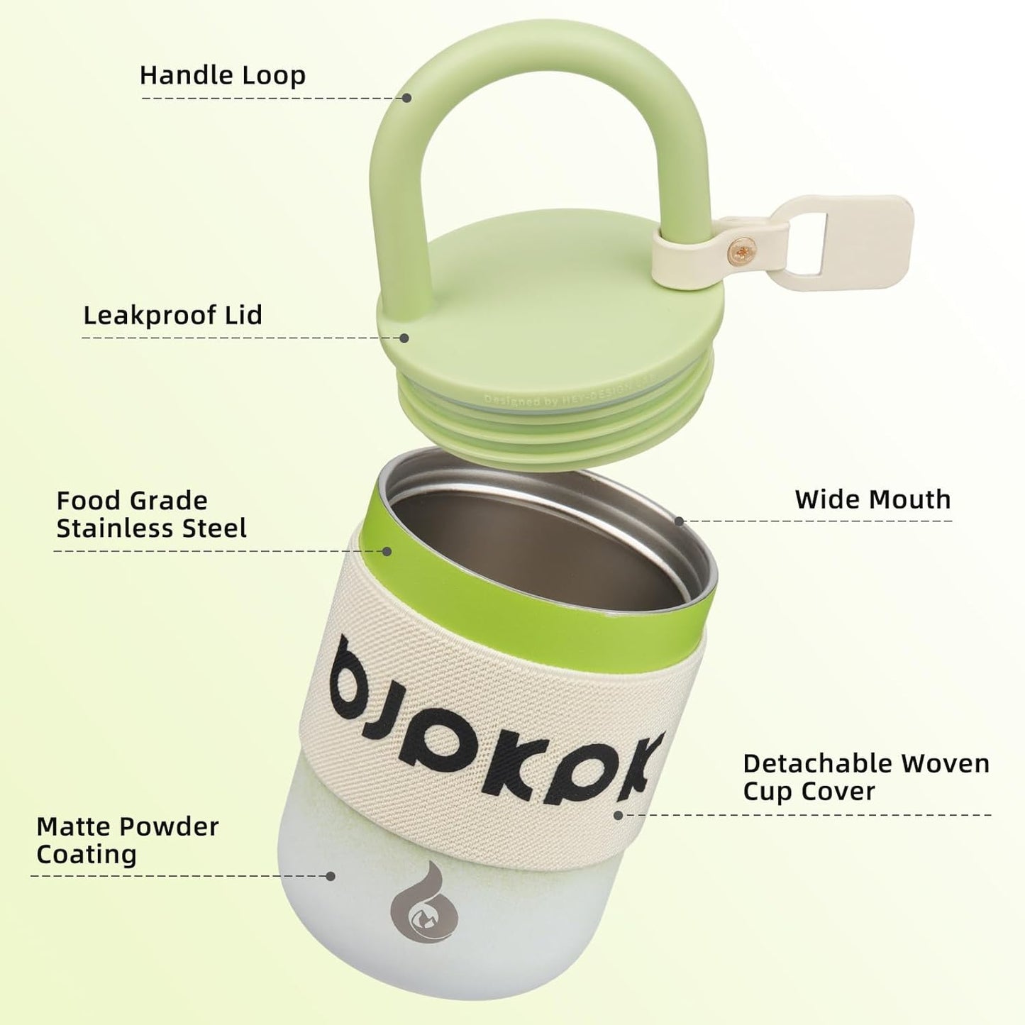 BJPKPK 13oz Insulated Stainless Steel Loop Tumbler With Lid And Handle Travel Coffee Mug Thermal Cup,Latte