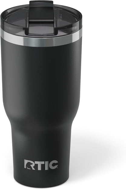 RTIC 20oz Essential Tumbler with Lid, Ceramic Lined, Insulated, Stainless Steel, Metal, Double Wall Vacuum-Insulation, Travel Cup for Iced Coffee, Tea, Hot and Cold Drink, Graphite