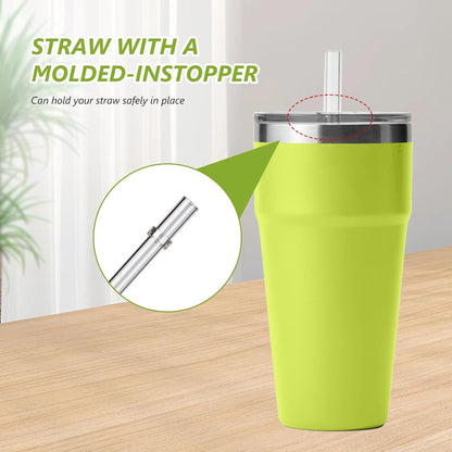 30 oz Tumbler Straw Lid, 2 Pack Replacement Lids for YETI 26oz/30oz/35oz Straw Mug, Transparent Travel Tumbler Top with BPA Free and Shatter-proof